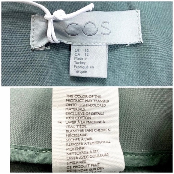 Cos Stitched Culottes Wide Crop Legs Pants in Sage Green National Size 12 New - Picture 7 of 11